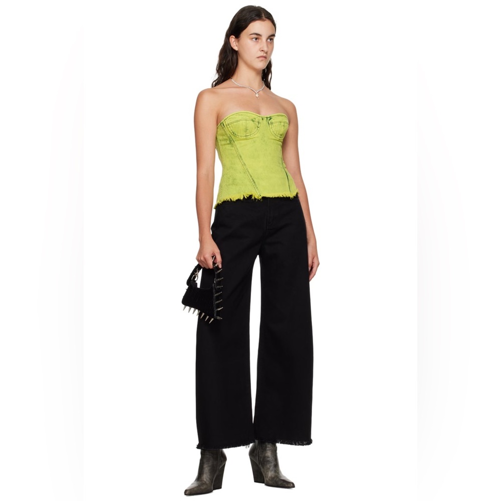 Marques Almeida black wide leg horseshoe jeans